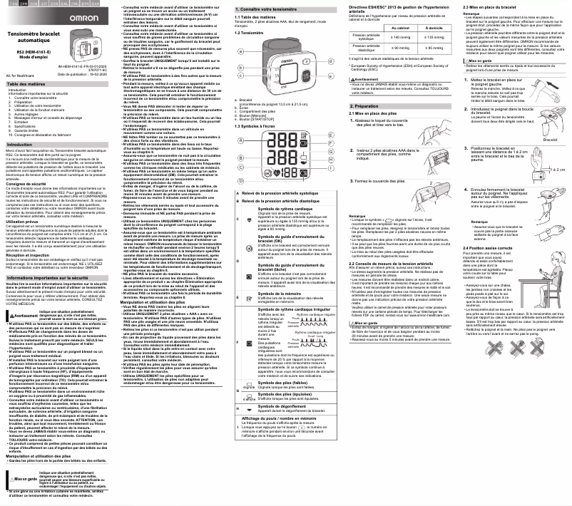 Page n°1 - Manuel utilisateur Omron RS2