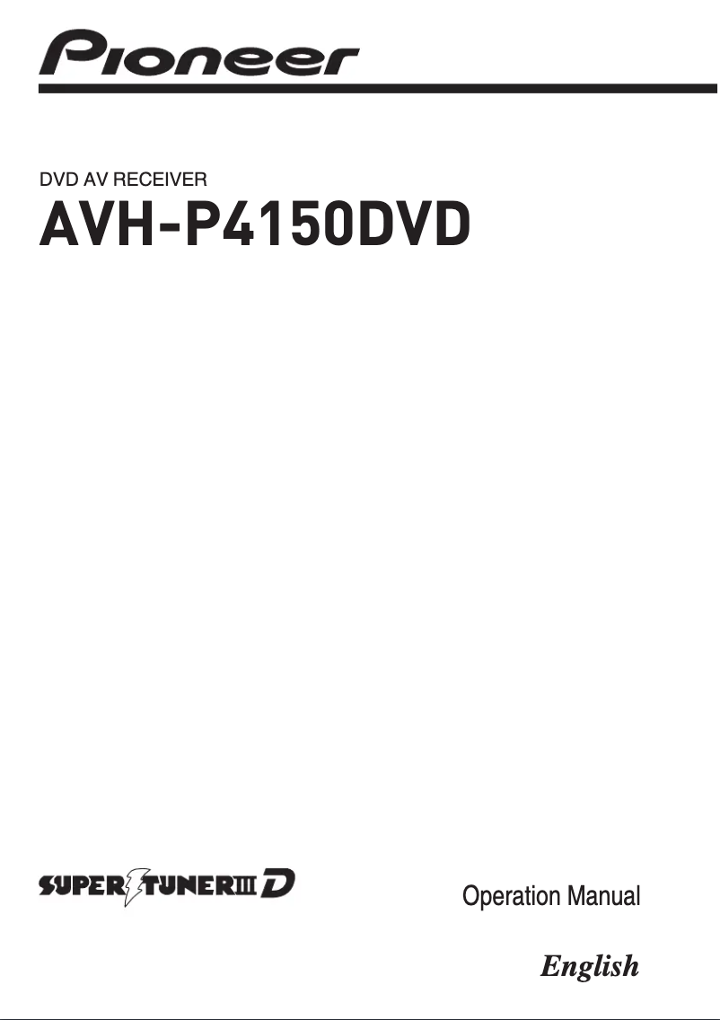 Image de la première page du manuel de l'appareil AVH-P4150DVD