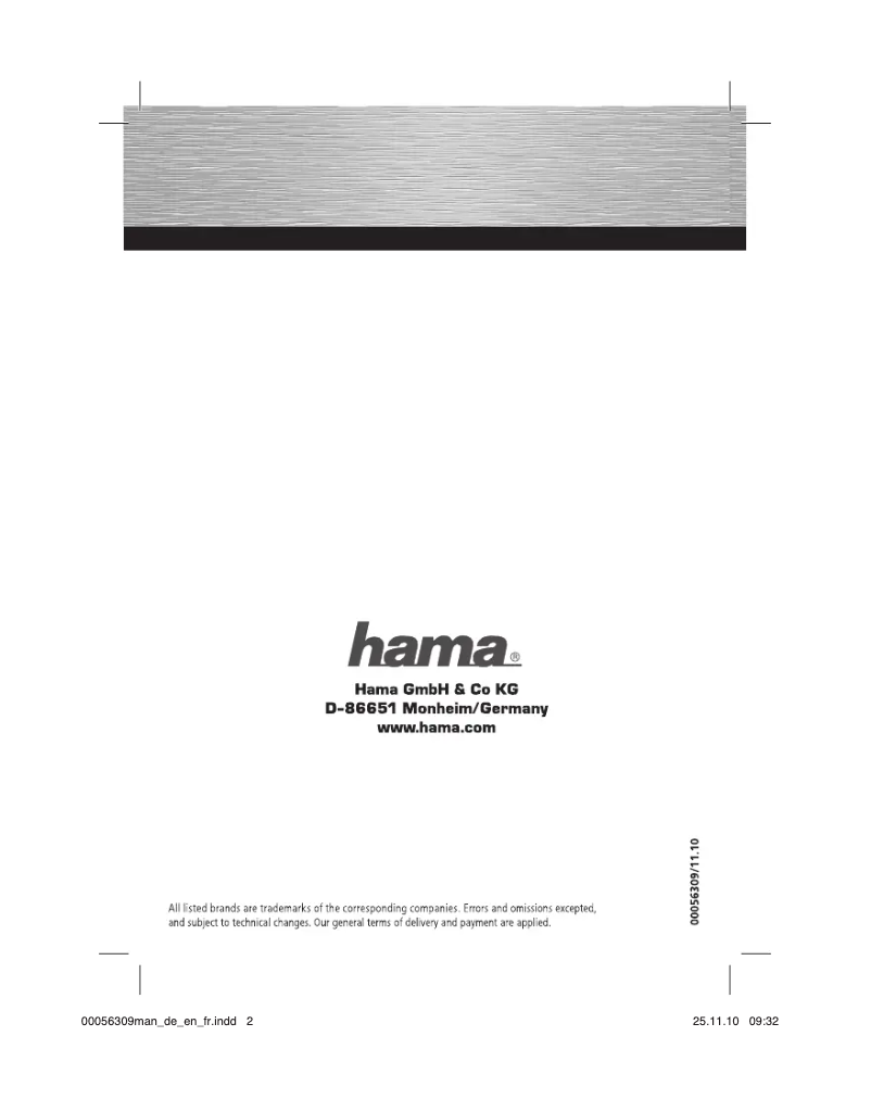 Page n°1 - Manuel utilisateur Hama EM393