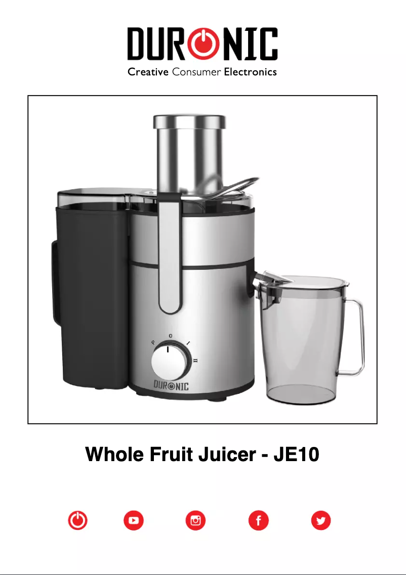 Image de la première page du manuel de l'appareil JE10