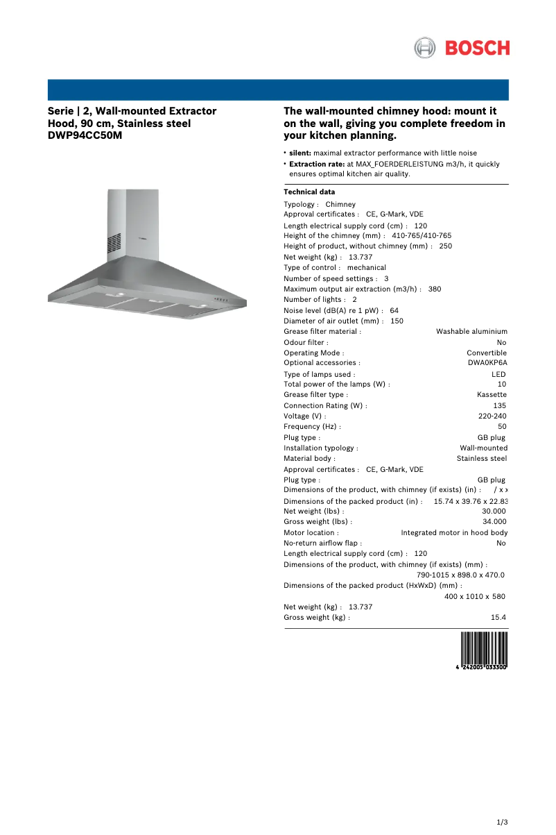 Image de la première page du manuel de l'appareil DWP94CC50M