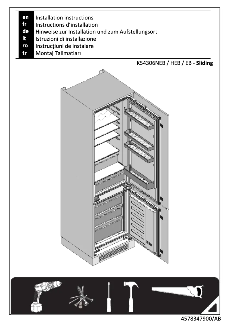 Image de la première page du manuel de l'appareil BCNA306E3S