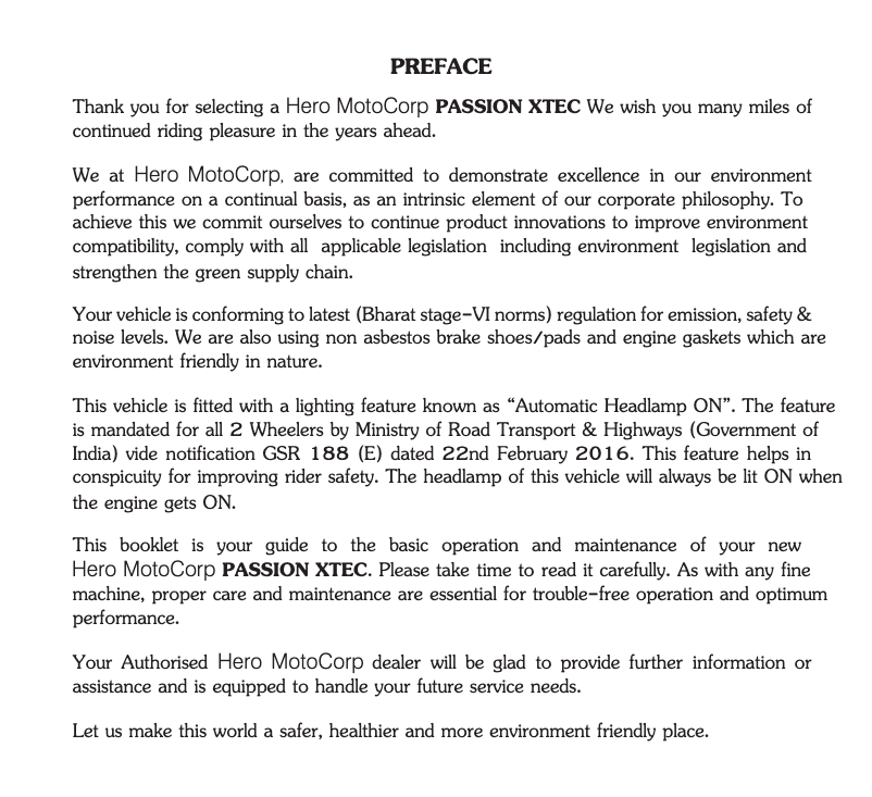 Image de la première page du manuel de l'appareil Passion Xtec (2022)