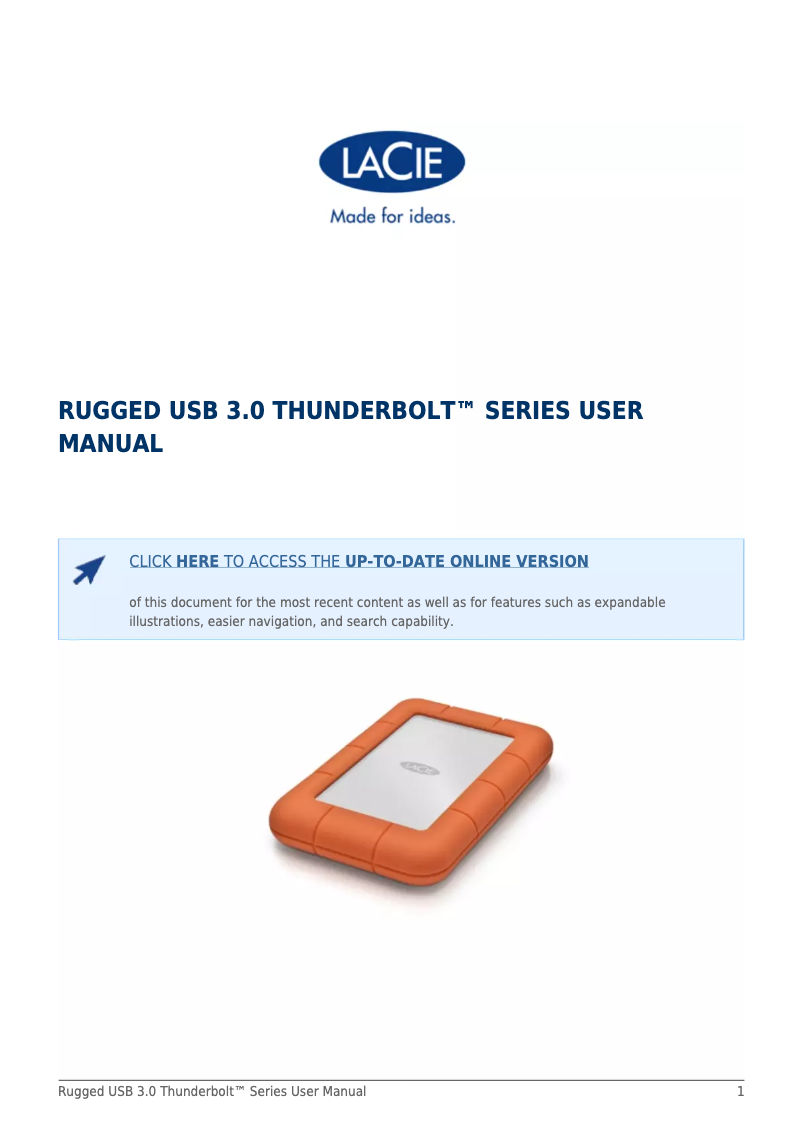 Image de la première page du manuel de l'appareil Rugged Thunderbolt