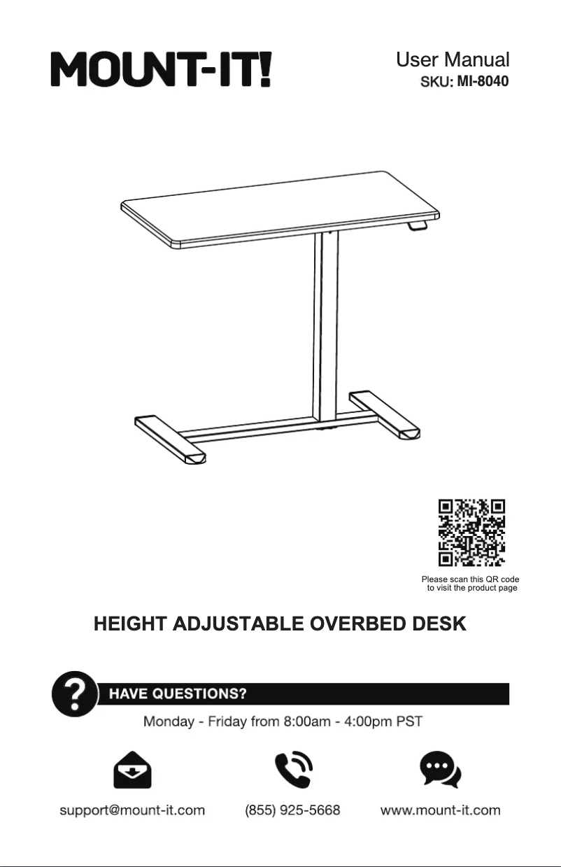 Page 1 de la notice Manuel utilisateur Mount-It! MI-8040