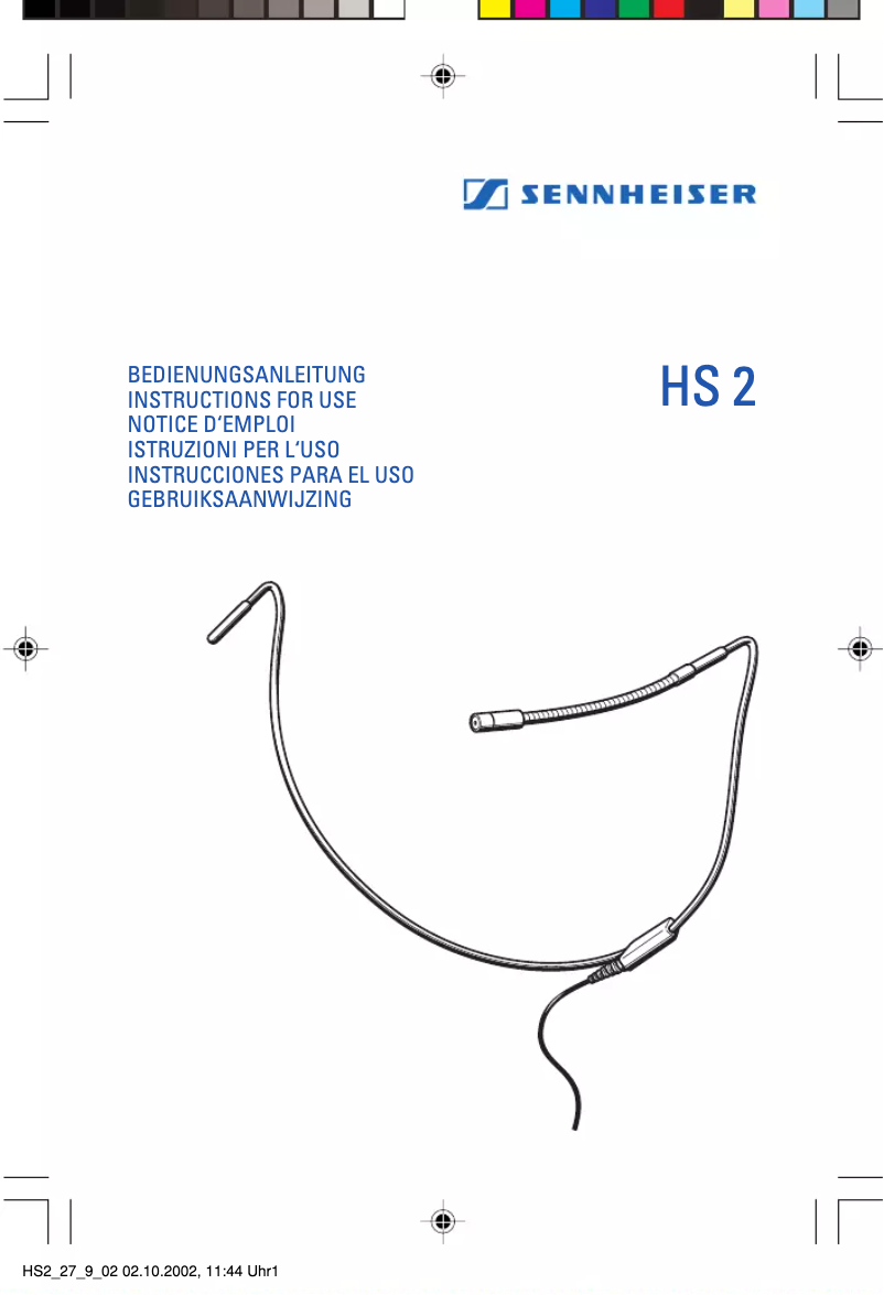 Page n°1 - Manuel utilisateur Sennheiser HS 2