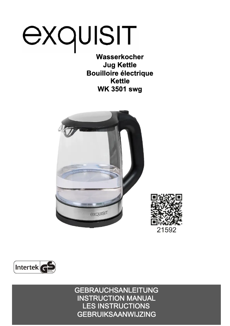 Page 1 de la notice Manuel utilisateur Exquisit WK 3501 swg