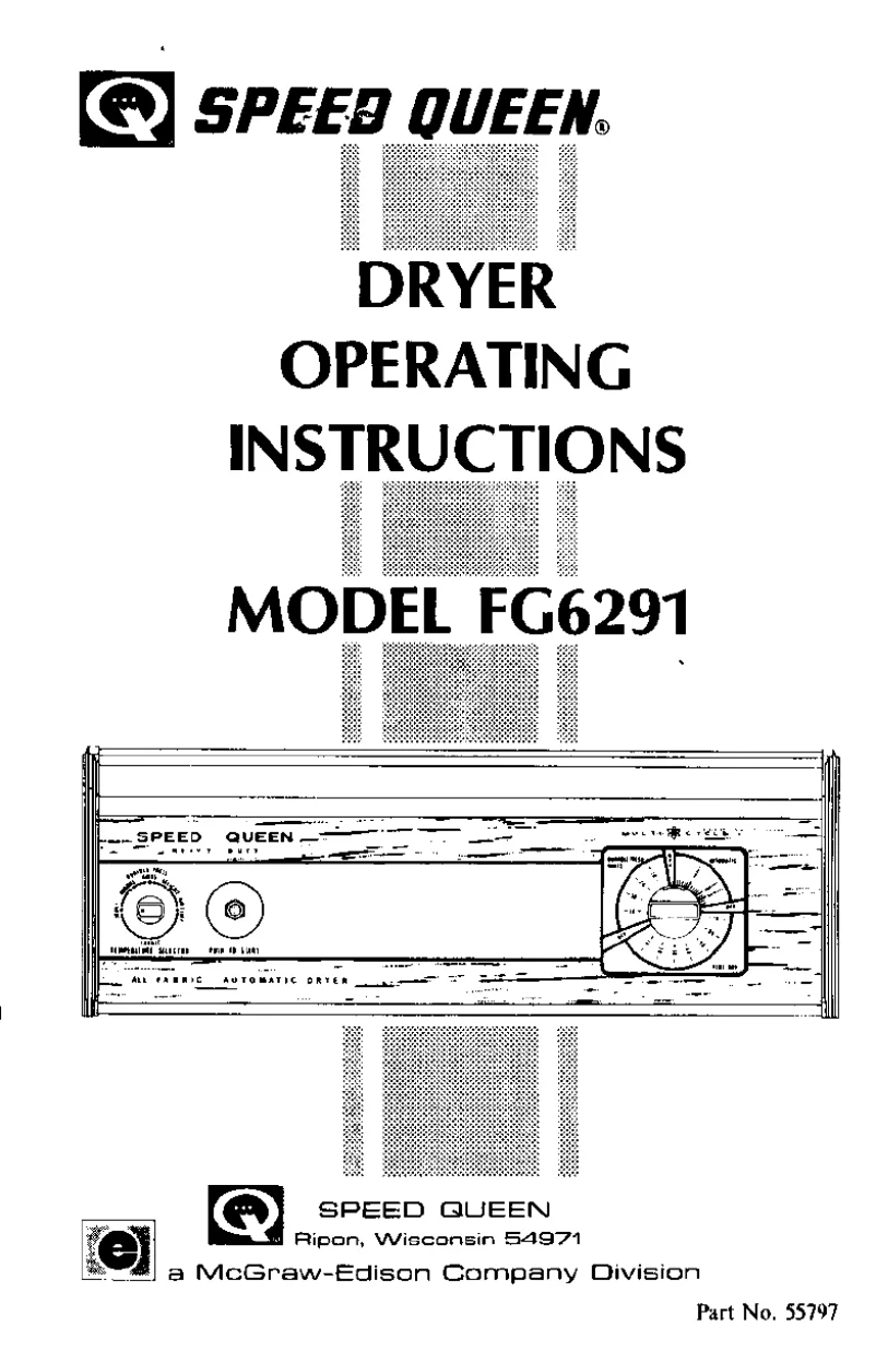 Page 1 de la notice Manuel utilisateur Speed Queen FG6291