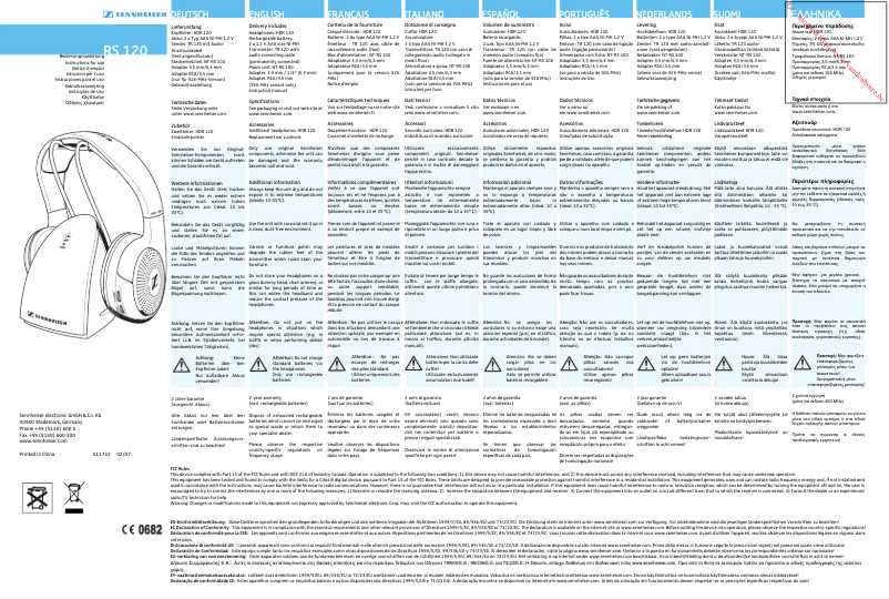 Page 1 de la notice Manuel utilisateur Sennheiser RS 120-II