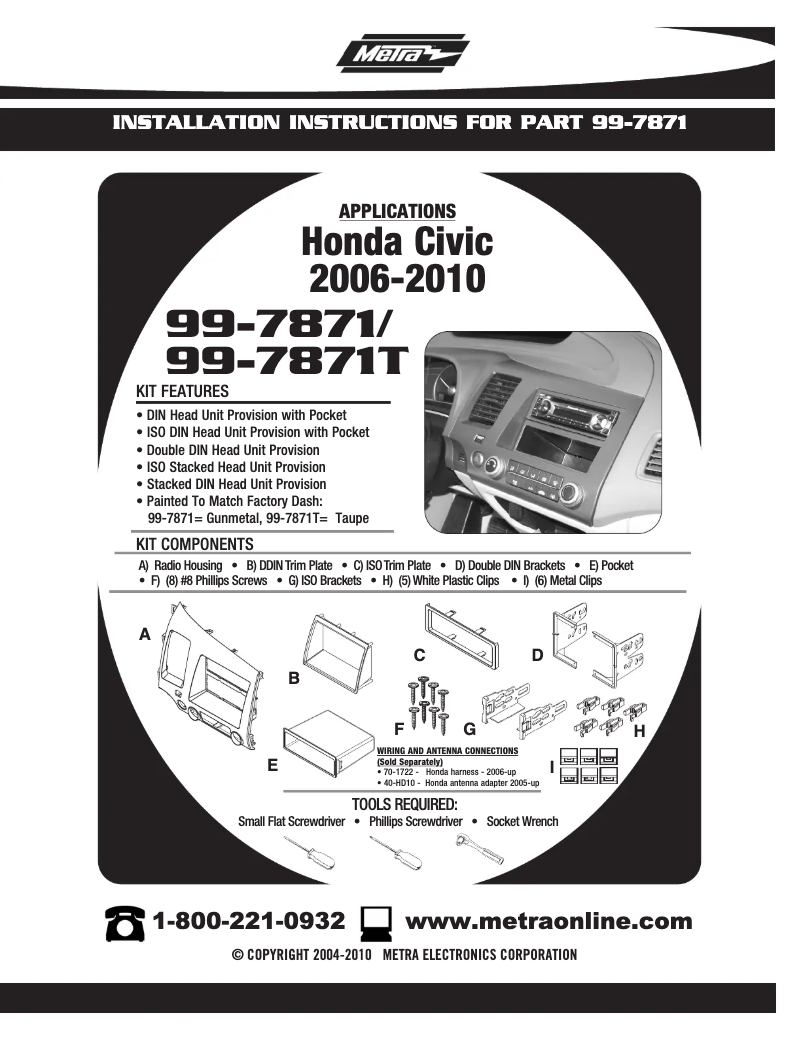 Page n°1 - Manuel utilisateur Metra 99-7871