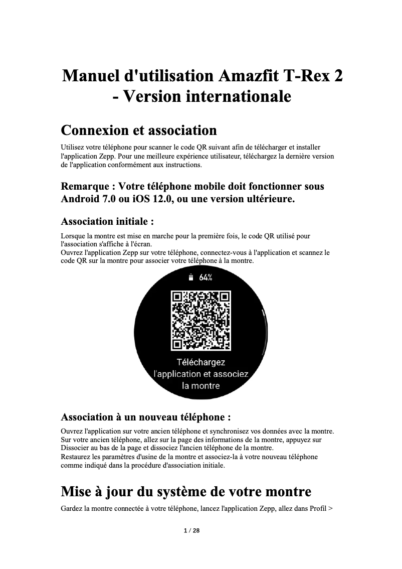 Image de la première page du manuel de l'appareil T-Rex 2