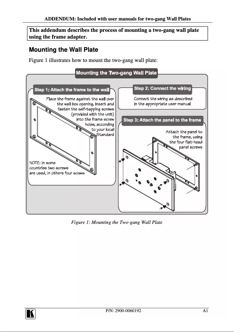 Página 1 del manual Manual de usuario Kramer FRAME-2G