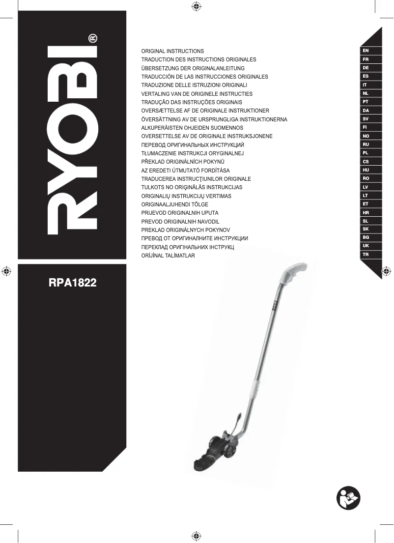 Page 1 de la notice Manuel utilisateur RYOBI One+ RPA1822