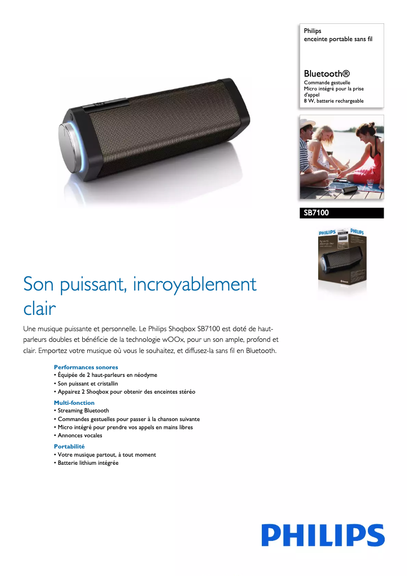 Image de la première page du manuel de l'appareil SB7100