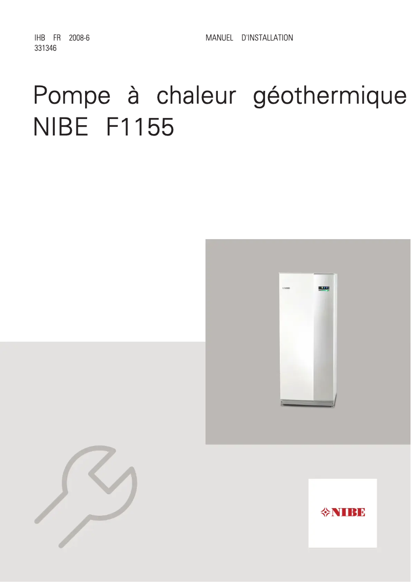 Page 1 of the manual Technical Sheet Nibe F1155-6