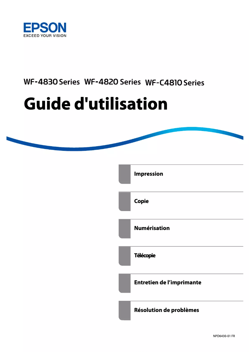 Page n°1 - Manuel utilisateur Epson WorkForce Pro WF-4830DTWF