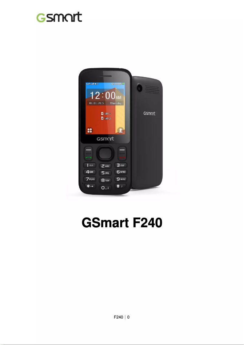 Image de la première page du manuel de l'appareil F240