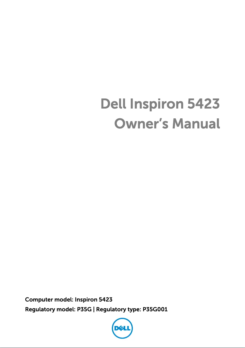 Image de la première page du manuel de l'appareil Inspiron 5423