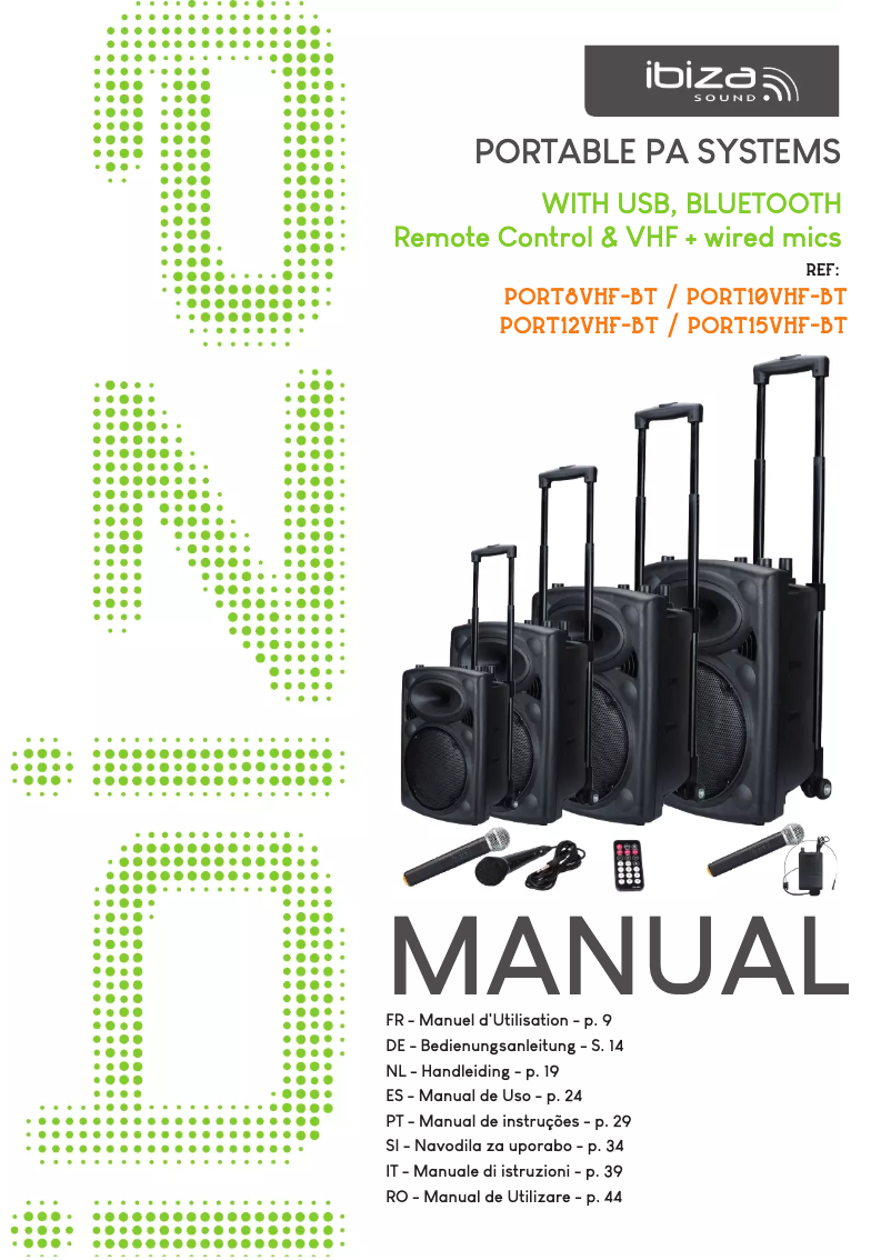 Page n°1 - Manuel utilisateur Ibiza Sound PORT8VHF-BT