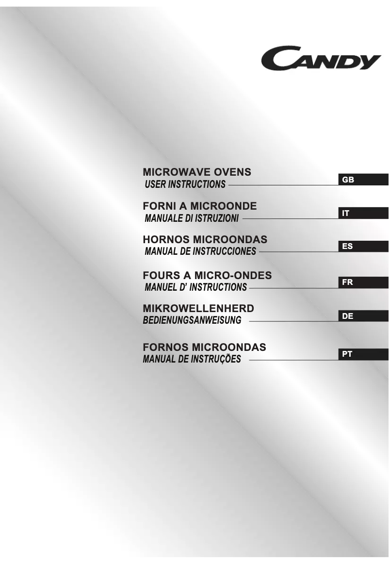 Page 1 de la notice Manuel utilisateur Candy CMW 7217 DS RU