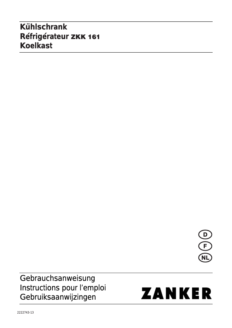 Página 1 del manual Manual de usuario Zanker ZKK 161