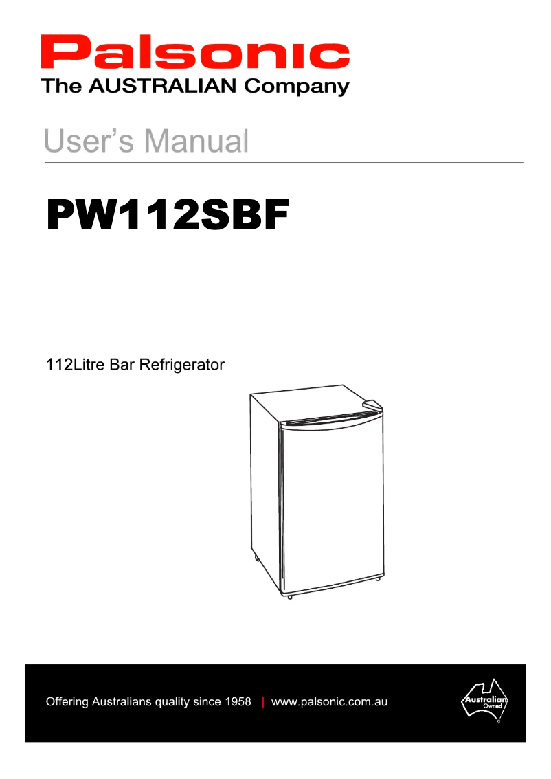 Page n°1 - Manuel utilisateur Palsonic PW112SBF