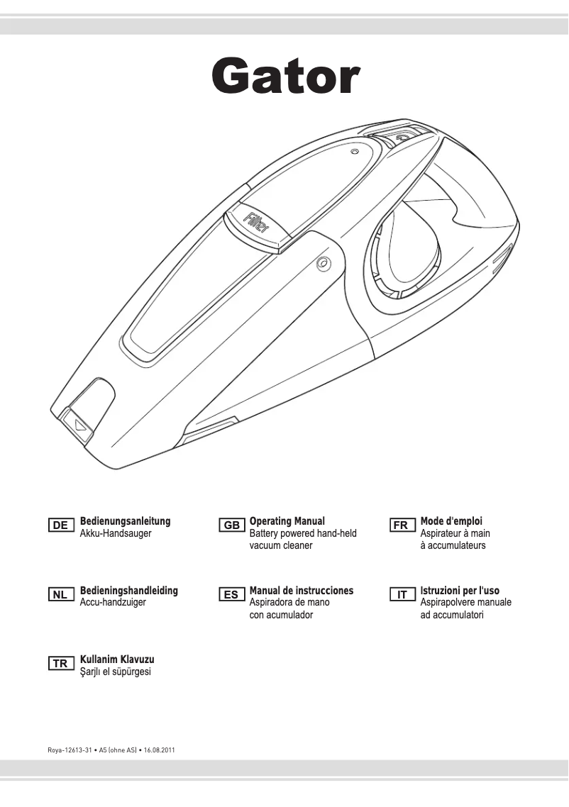 Page n°1 - Manuel utilisateur Dirt Devil Gator M137