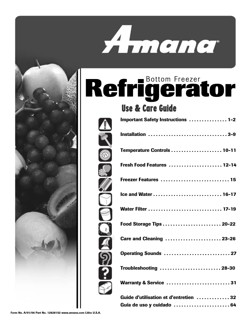 Page 1 de la notice Manuel utilisateur Whirlpool ABR2533FES