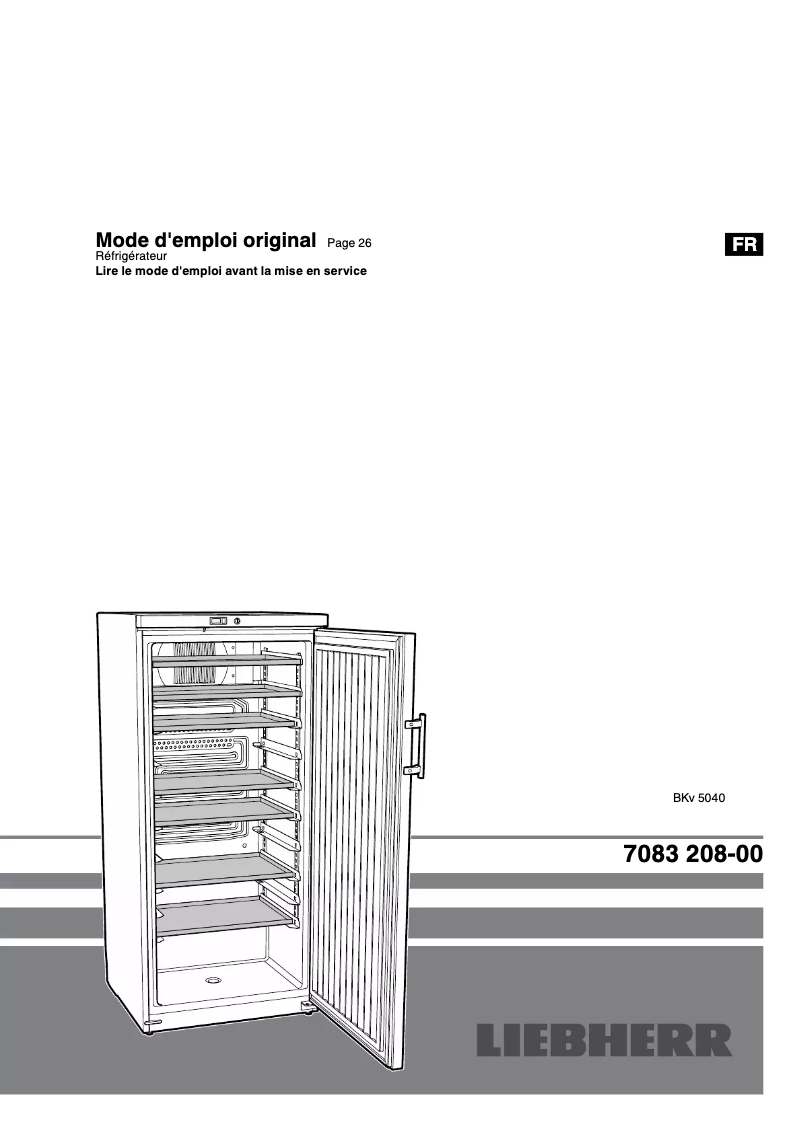 Page 1 de la notice Manuel utilisateur Liebherr BKv 5040