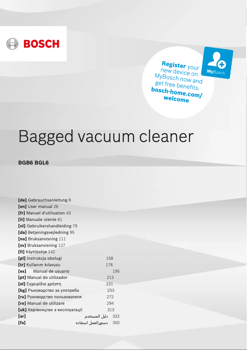 Page n°1 - Manuel utilisateur Bosch ProAnimal Serie 6 BGL6TPET