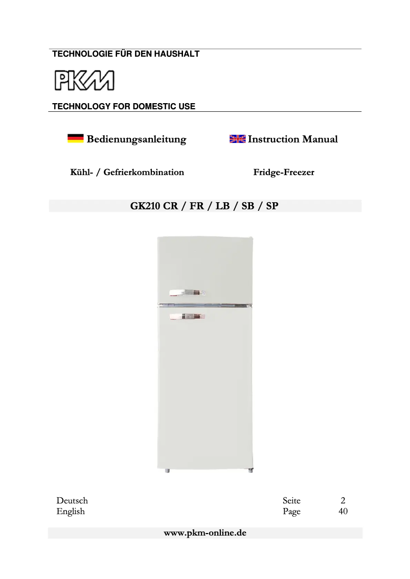 Page 1 de la notice Manuel utilisateur PKM GK210 LB