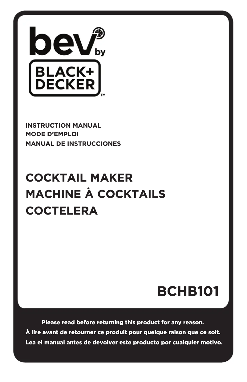 Image de la première page du manuel de l'appareil BCHB101