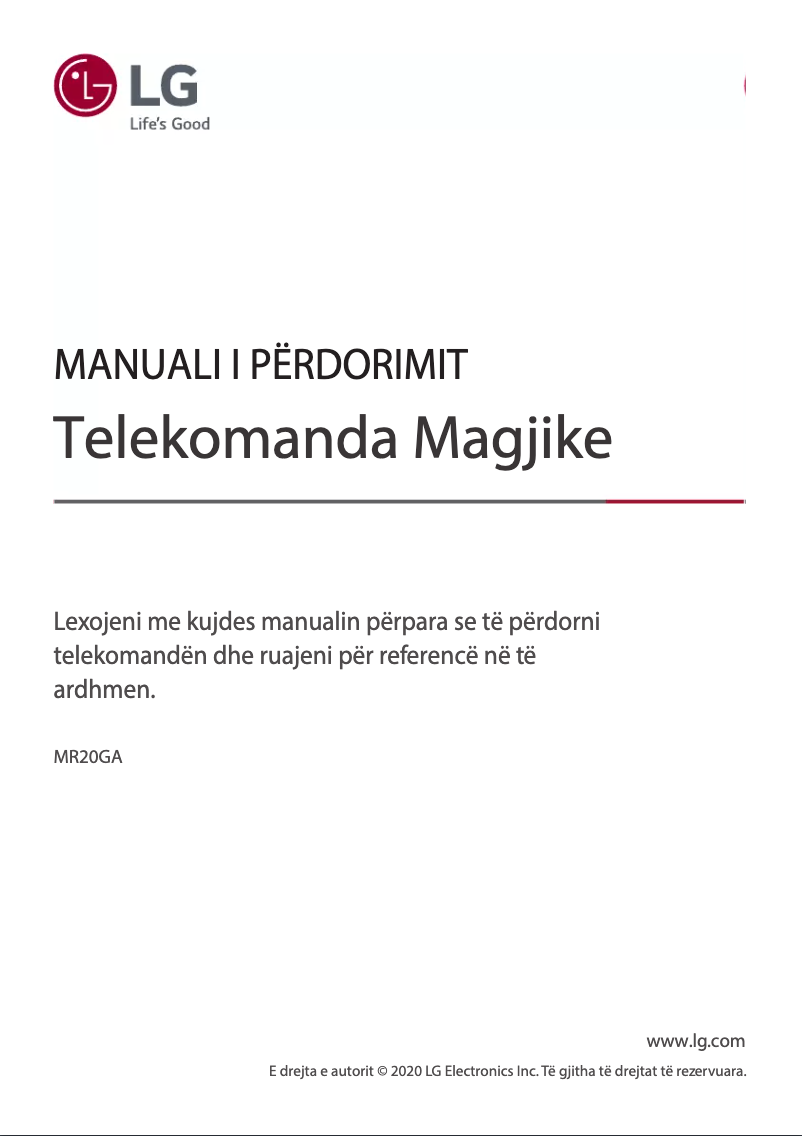 Page 1 de la notice Manuel utilisateur LG MR20GA