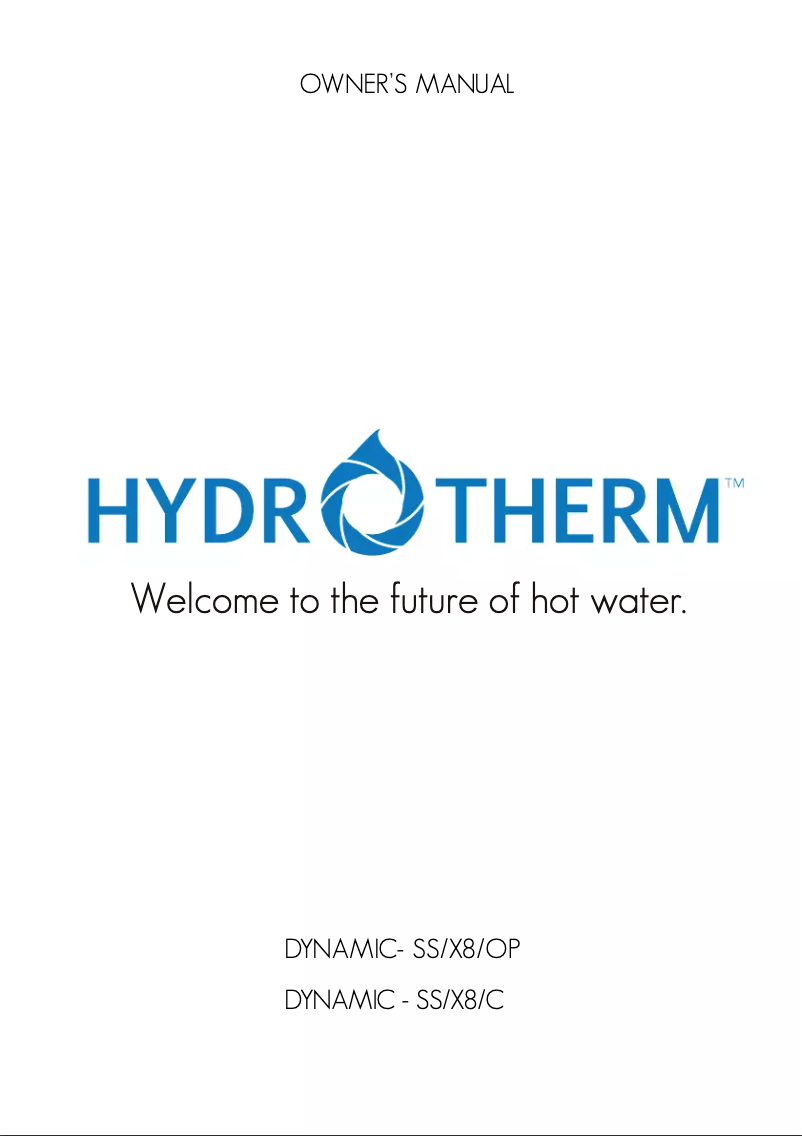 Page 1 de la notice Manuel utilisateur Hydrotherm Dynamic/X8