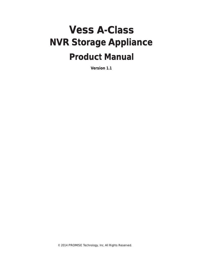 Page n°1 - Manuel utilisateur Promise Technology Vess A2210