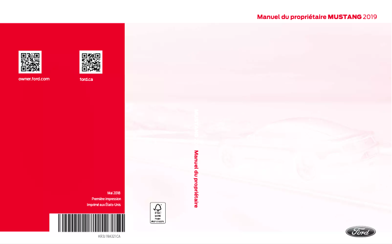 Image de la première page du manuel de l'appareil Mustang (2019)