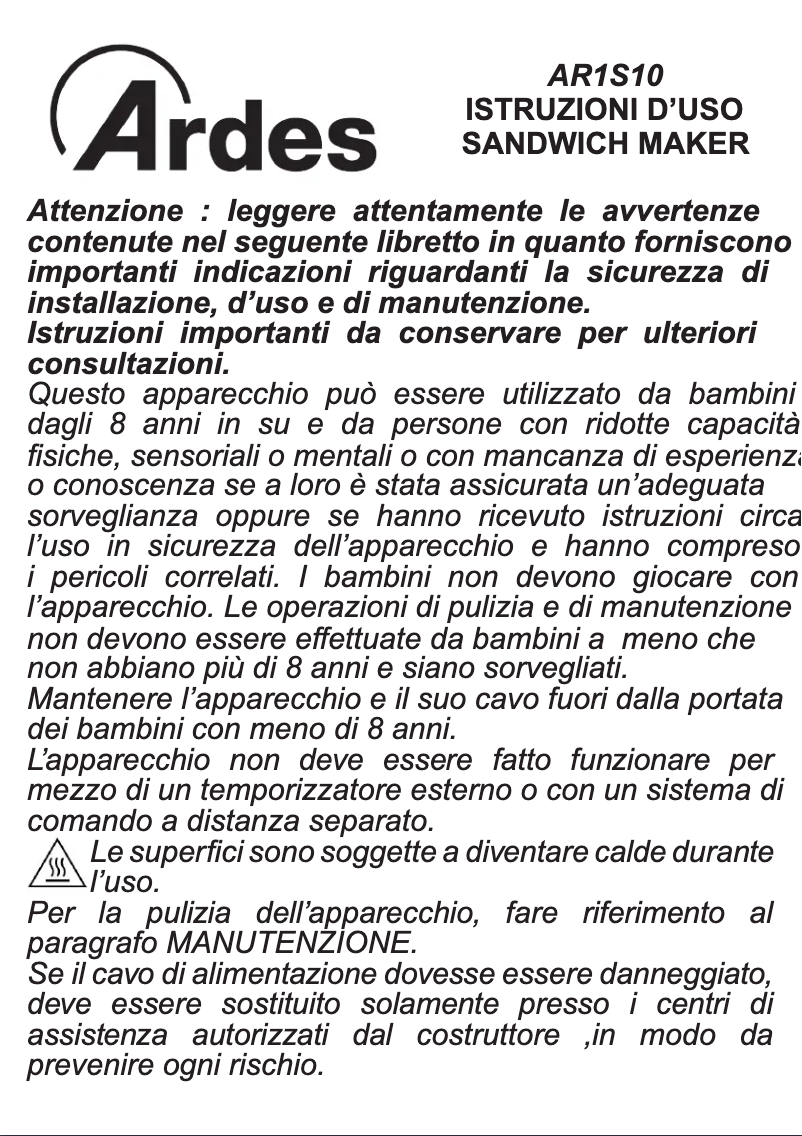 Página 1 del manual Manual de usuario Ardes AR1S10