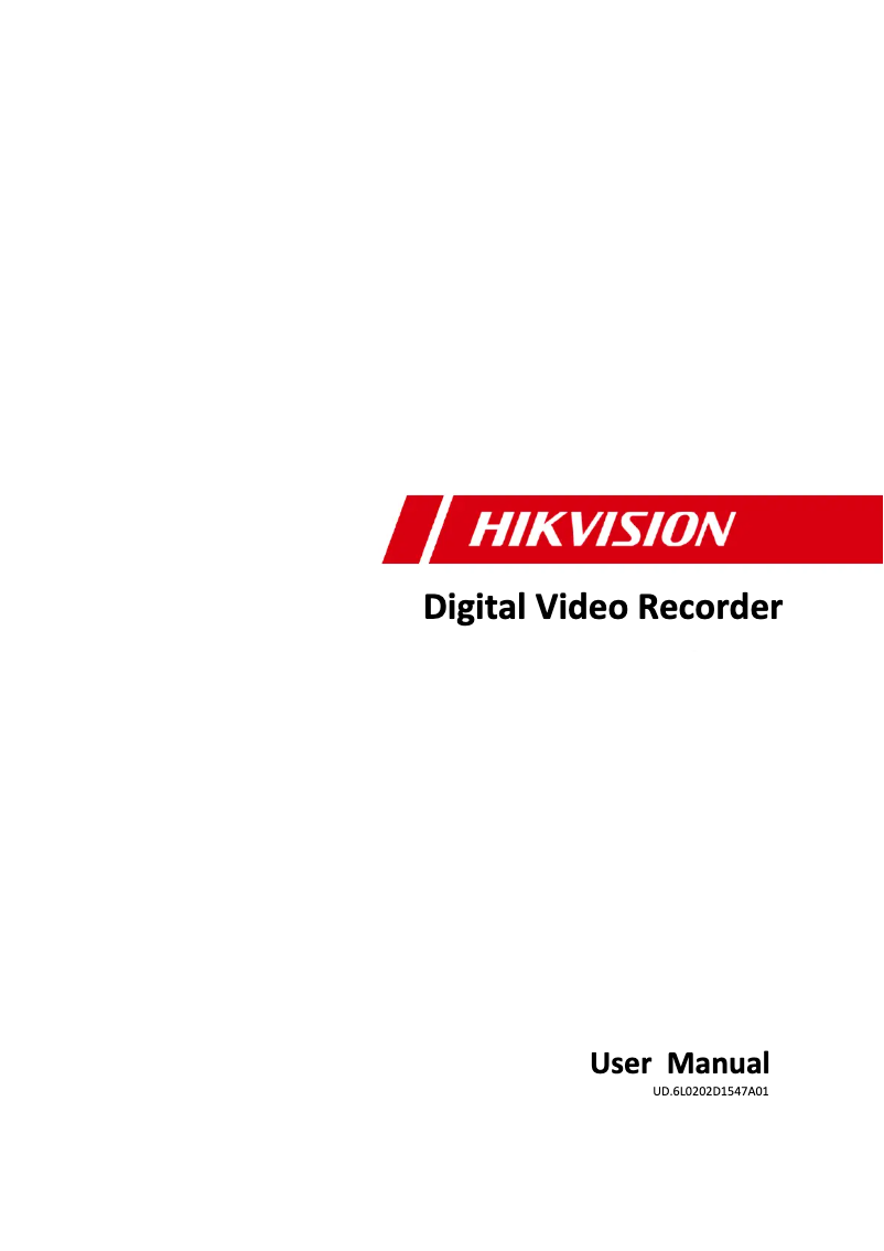 Page n°1 - Manuel utilisateur Hikvision DS-7216HWI-E2