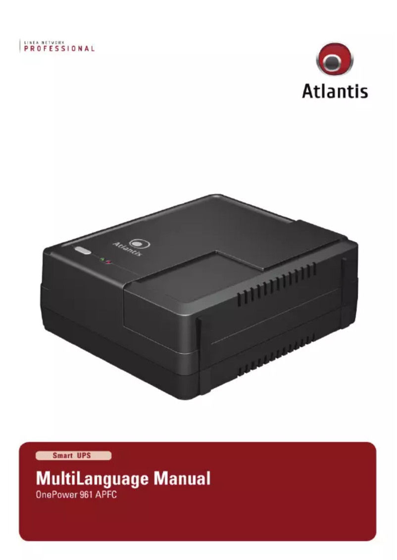 Page n°1 - Manuel utilisateur Atlantis Land A03-PE961-APFC