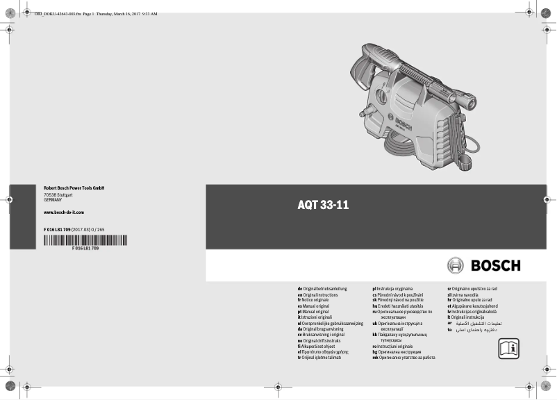 Image de la première page du manuel de l'appareil AQT 33-11