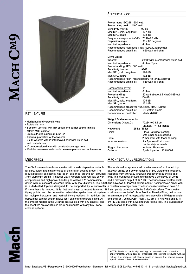 Imagen de la primera página del manual del dispositivo CM9