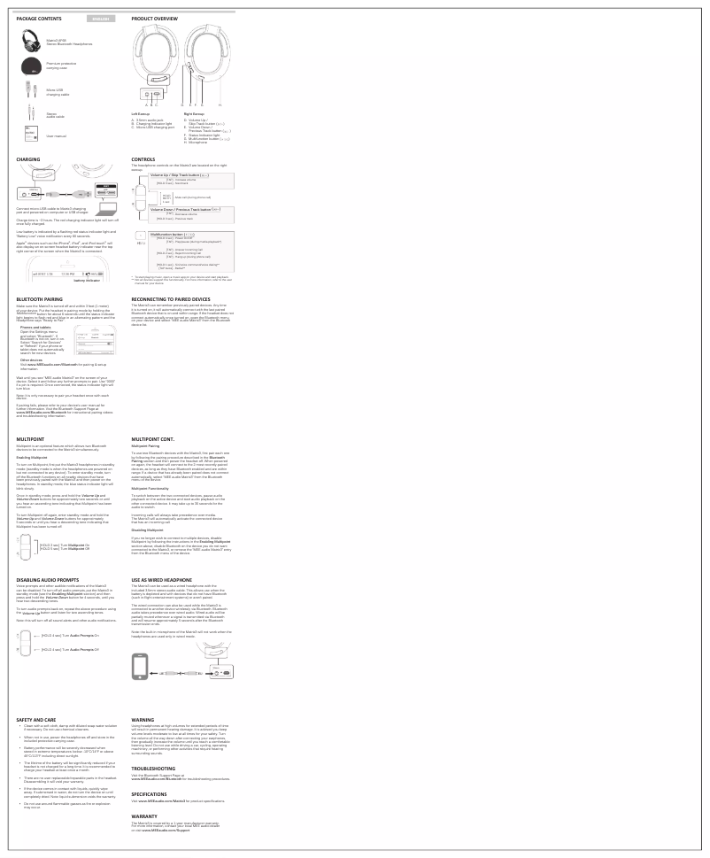 Page 1 de la notice Manuel utilisateur MEE audio Matrix 3 AF68