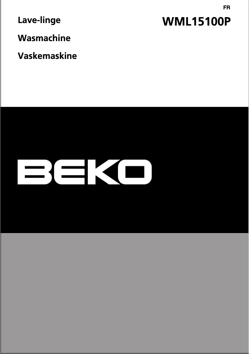 Page n°1 - Manuel utilisateur Beko WML 15100 P