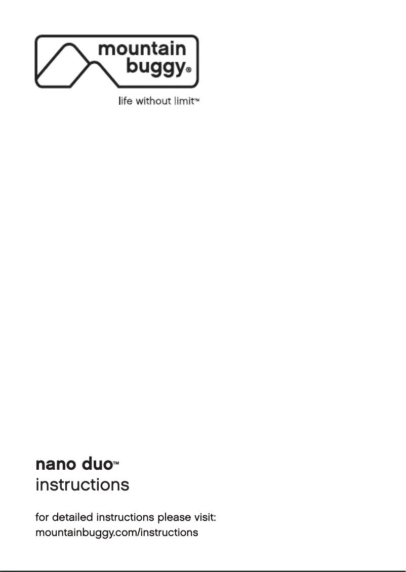 Page n°1 - Manuel utilisateur Mountain Buggy Nano Duo