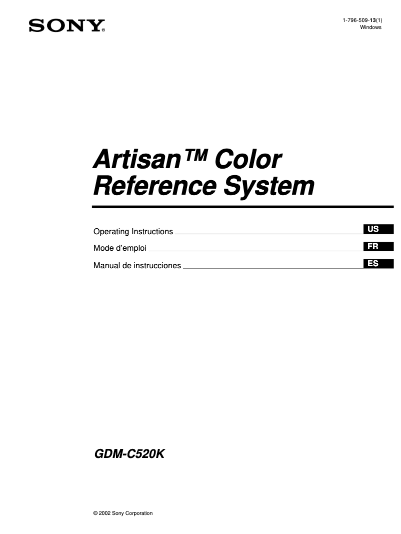 Image de la première page du manuel de l'appareil GDM-C520