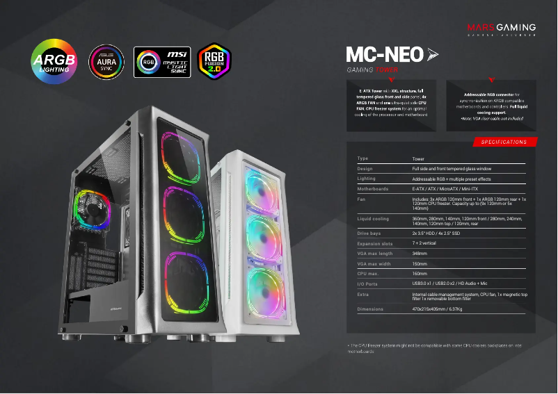 Page n°1 - Fiche technique Mars Gaming MC-NEO