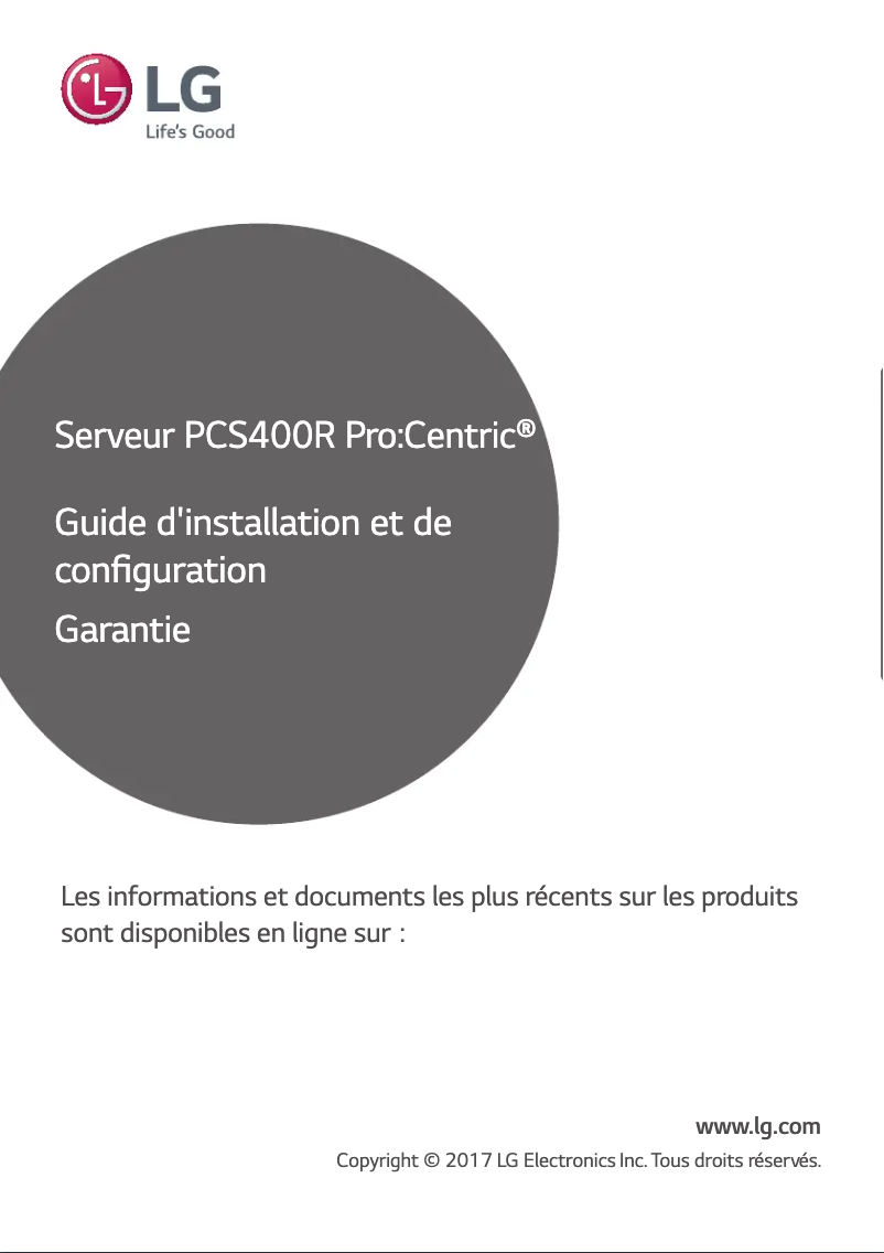 Page 1 de la notice Manuel utilisateur LG PCS400R