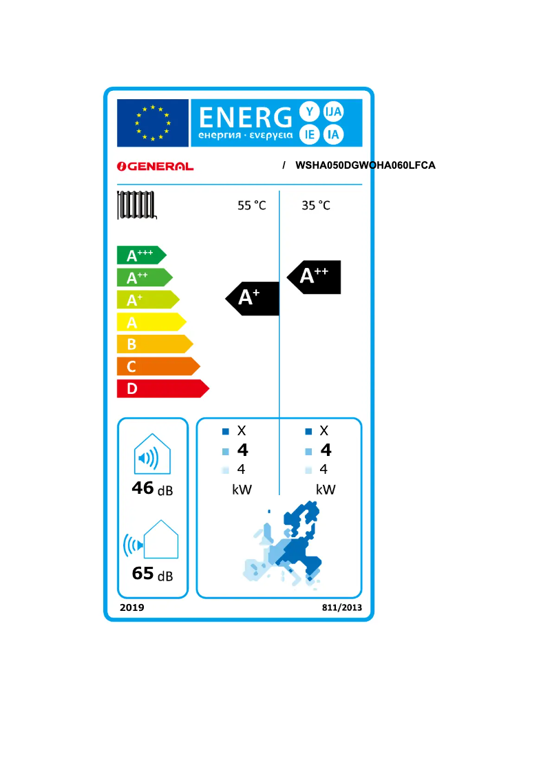 Page 1 de la notice Label énergétique Fujitsu WSHA050DG