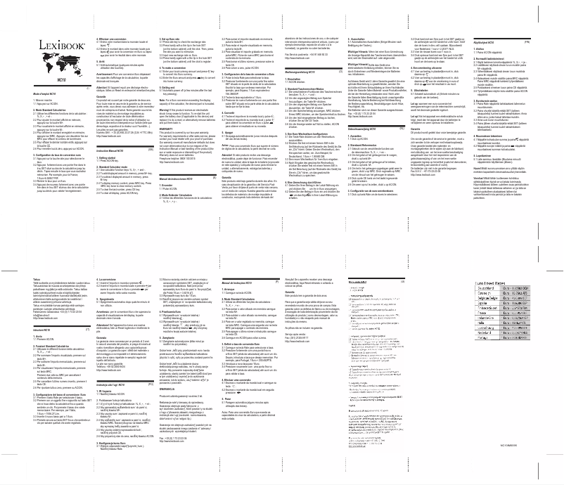 Page 1 de la notice Manuel utilisateur Lexibook NC10
