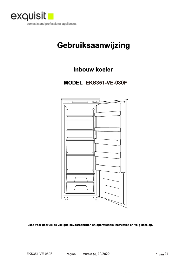 Image de la première page du manuel de l'appareil EKS351-VE-080F